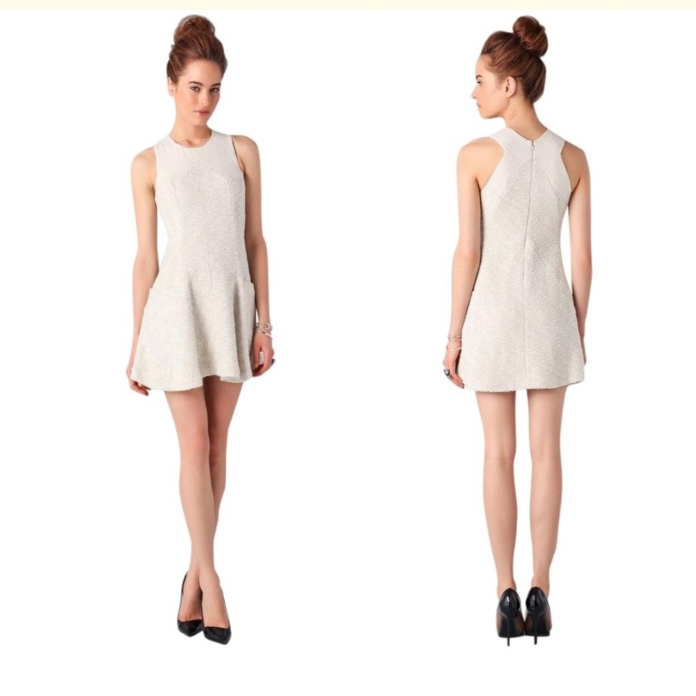 Theory White Dystie Feckle Bounce Mini Dress